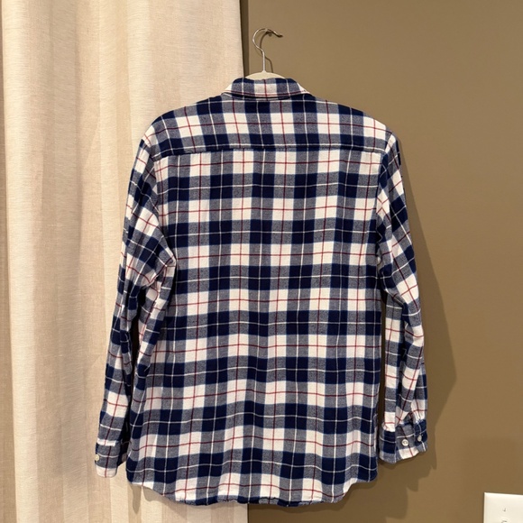 John Ashford Men's Long Sleeve Cotton Flannel Blue & White Plaid, Size Large - Picture 4 of 11